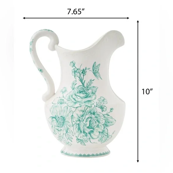 Limited⏳Offer Pioneer Woman Agatha Green Stoneware 2-Qt Pitcher - Picture 5 of 5